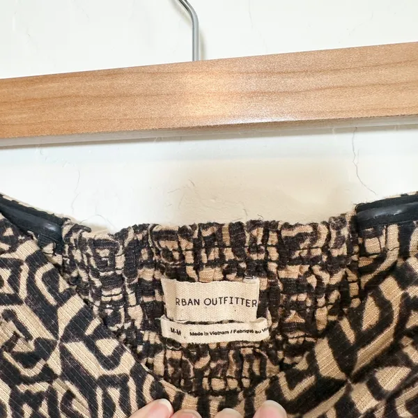 Urban Outfitters | OU Juliette Geo Wrap Strapless Mini Dress, Black | Medium‎ - Image 6