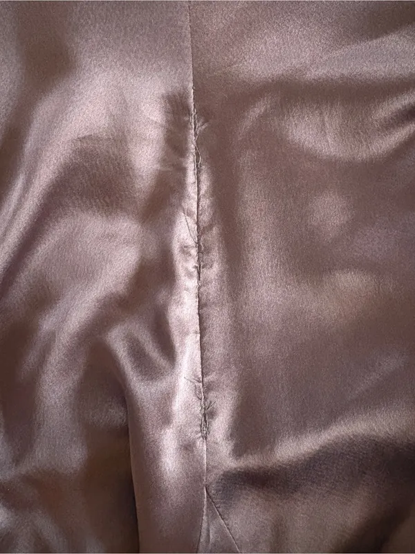Vera Wang Vintage Brown Satin Plunge Open Back Evening Gown Dress 12 - Image 11