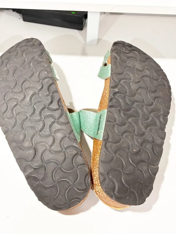 Birkenstock Mayari Metallic Glitter Aqua Sandals Womens Size 7 - Image 6