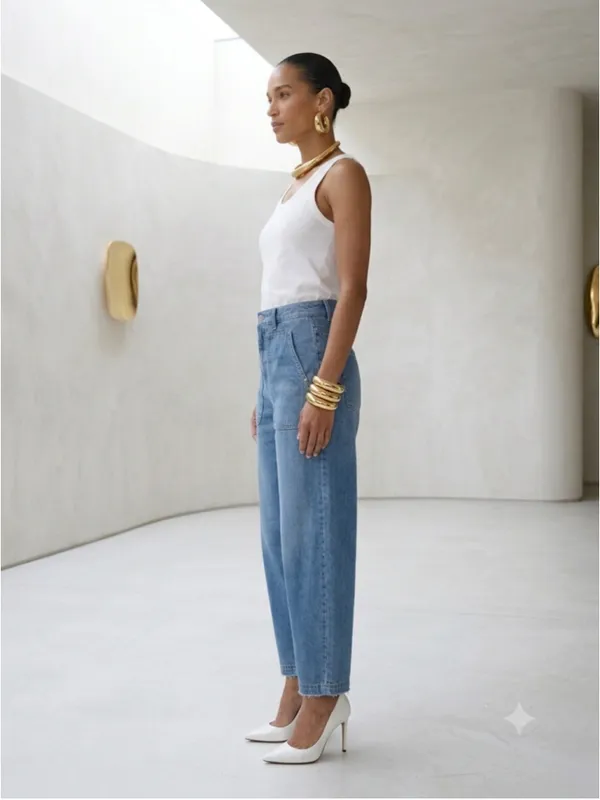 Madewell Balloon Jeans High Rise Wide Leg Utility Pocket Ankle Denim Pants Size - Image 3