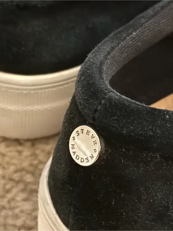 Steve Madden Women’s Black Slip-On Suede Sneakers - Image 7