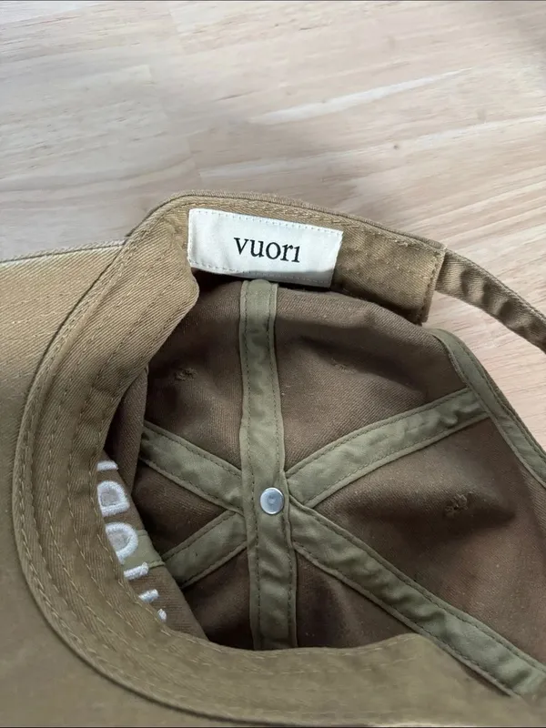 Vuori Logo Baseball Cap - Olive Green with White Stitching - Image 3