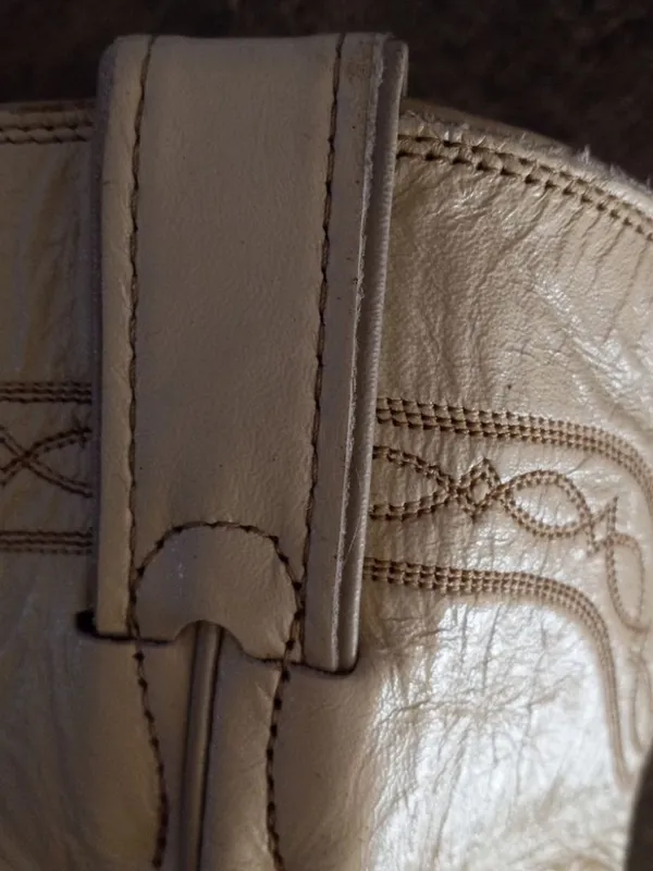Justin Boots 6 Vintage Natural Ostrich Quill Cowgirl Western Boots in Light Beige - Image 10