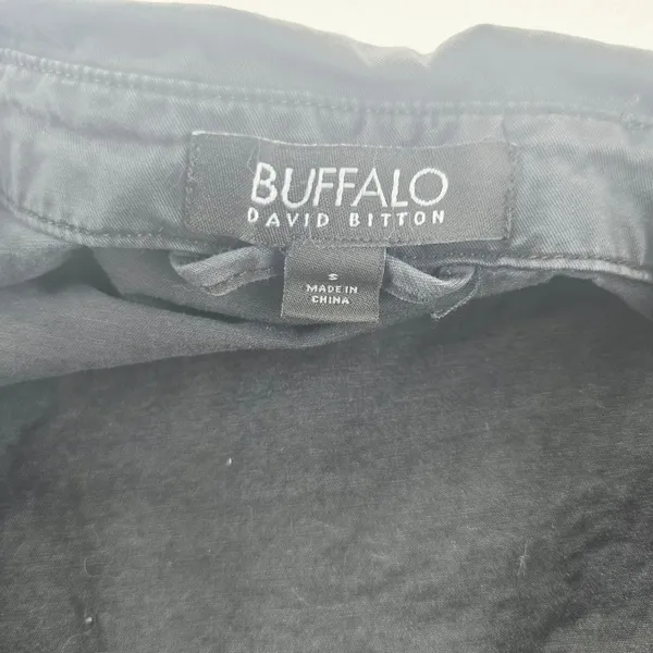Buffalo David Bitton Utility Jacket‎ Military Drawstring Waist Black Small - Image 5