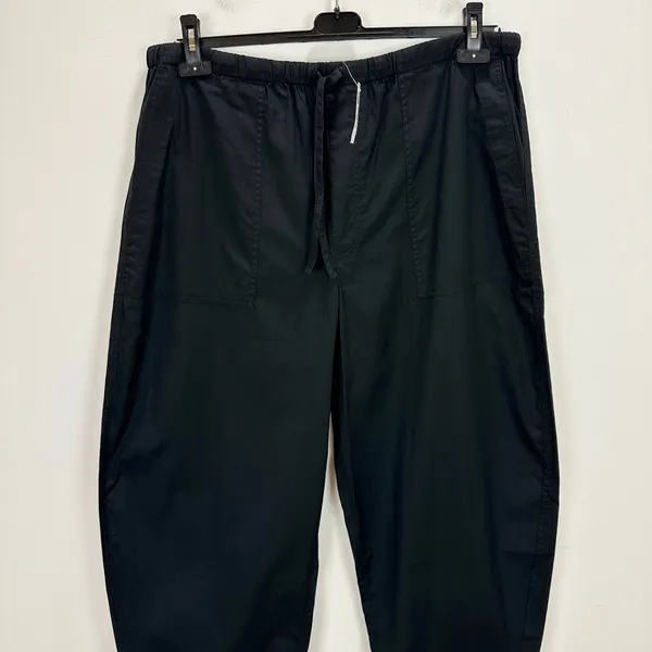 Madewell Pull-On Barrel-Leg Utility Pants in Poplin Cotton Black Wide Leg XL NWT - Image 7