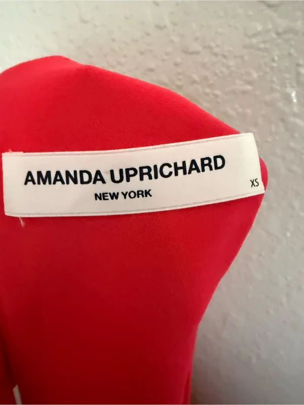 Amanda‎ Uprichard High Neck Drop Waist Ruffle cocktail, wedding Dress Coral XS - Image 9