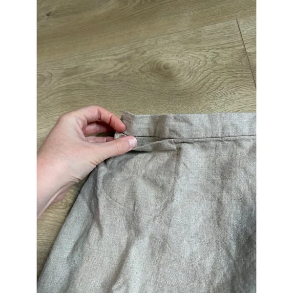 EUC Eileen Fisher Delave 100% Linen Wrap Skirt Beige Coastal MADE IN USA size S - Image 9