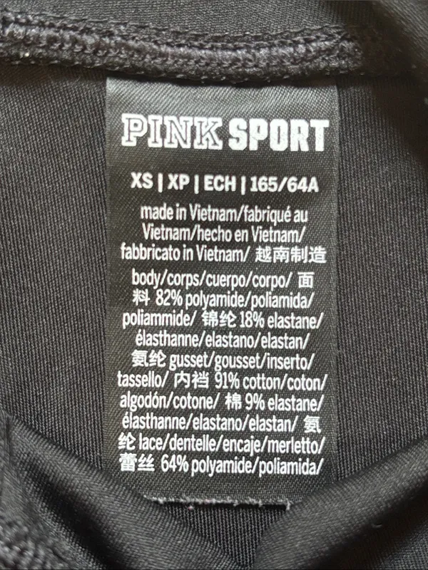 PINK Victoria's Secret Black High-Waist Bike Shorts with Lace Side Panels - Image 2