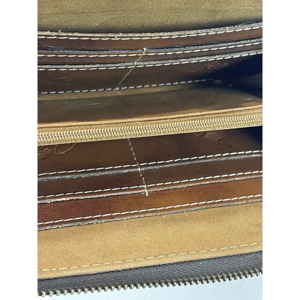 Patricia Nash Map Leather Wallet Brown Size 7x4.5 Vintage Style - Image 11