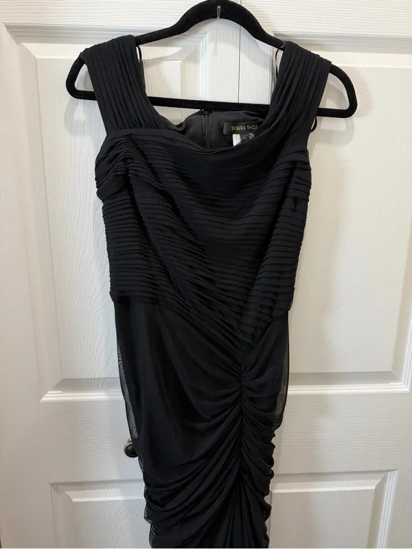 Tadashi Shoji Black Draped Mesh Evening Gown M - Image 4