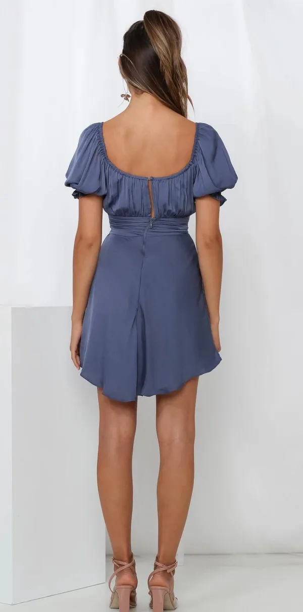 Blue Mini Silk Dress Size XS - Image 2