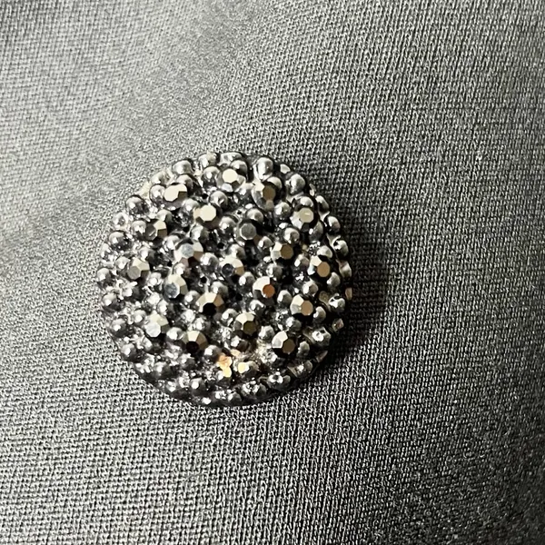 Vintage Black Wool Blend Winter Overcoat with Jeweled Buttons Size XL - Image 9