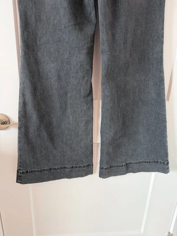 Flamingals Flare Wide Leg Jeans Black Size XL - Image 5