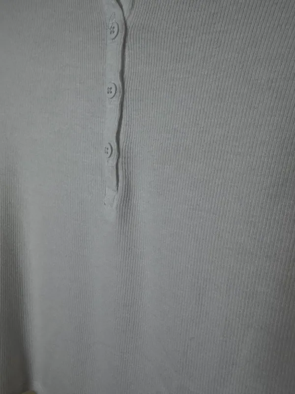 ATM Elbow Sleeve Button Placard Henley Ribbed Lightweight Tee Shirt Top Size XS - Image 3