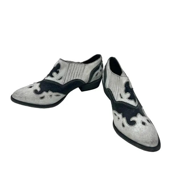 Matisse Steely Leather Ankle Boot White & Black‎ Size 8.5 - Image 6