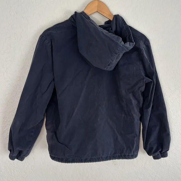 Brandy Melville John Galt Blue Krissy Jacket OSFM Zipper Pockets Hooded Coastal - Image 4