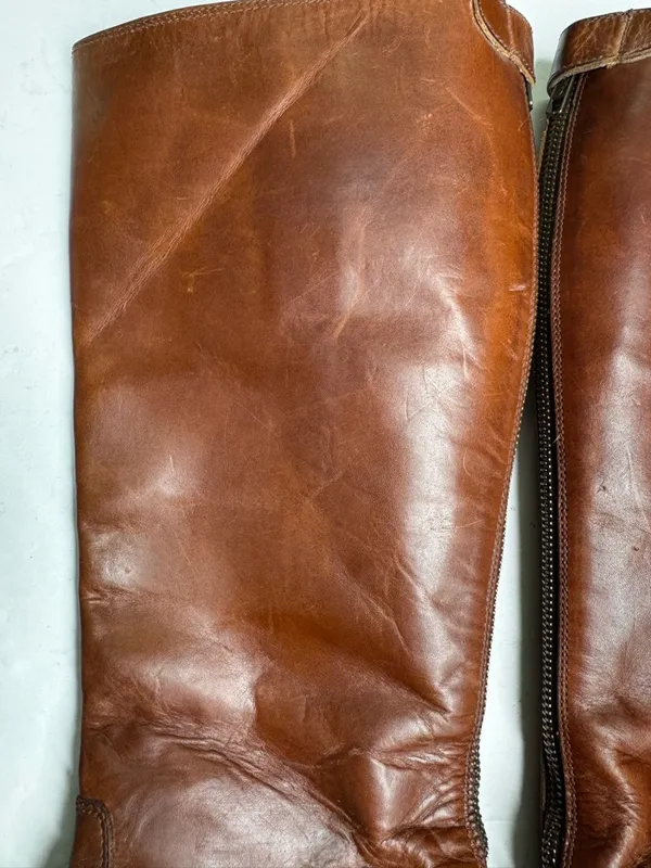 FRYE Melissa Button Leather Riding Womens 6.5 cognac Equestrian Knee High BOOTS - Image 10