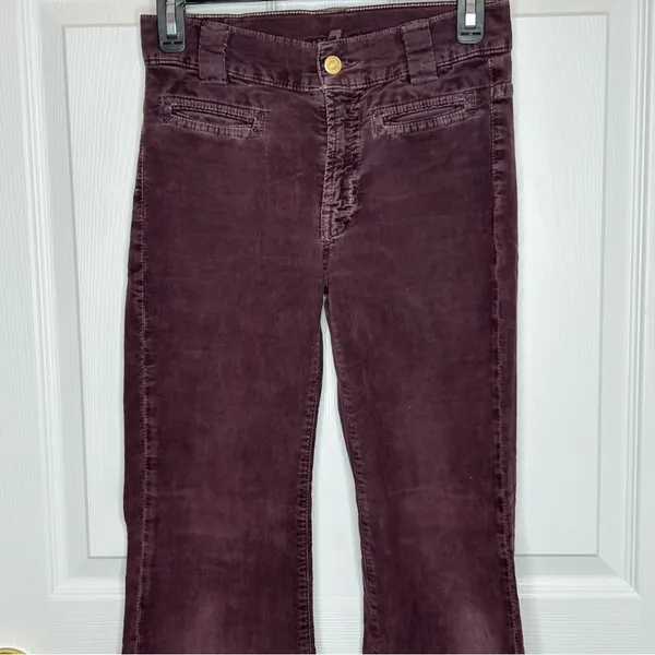 7 For All Mankind Black and Burgundy Corduroy Pants‎ Size 24 - Image 4