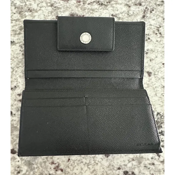 BVLGARI black‎ leather shw long wallet - Image 9