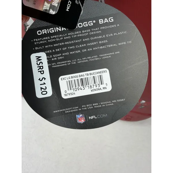 Bogg Bag NFL Original Tampa Bay Buccaneers Red Large Tote Bag NWT - Image 3