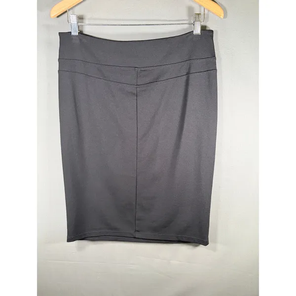 FIG Metro Skirt M Black Knit Pull On Knee Length Travel Pencil Skirt - Image 3