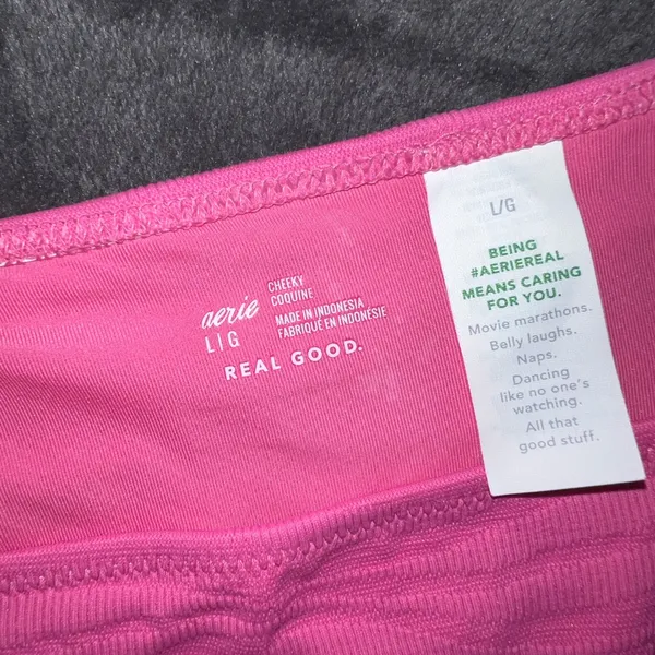 Aerie Jacquard Triangle Bikini Top and Cheeky Bikini Bottom in Lip Gloss Large - Image 15