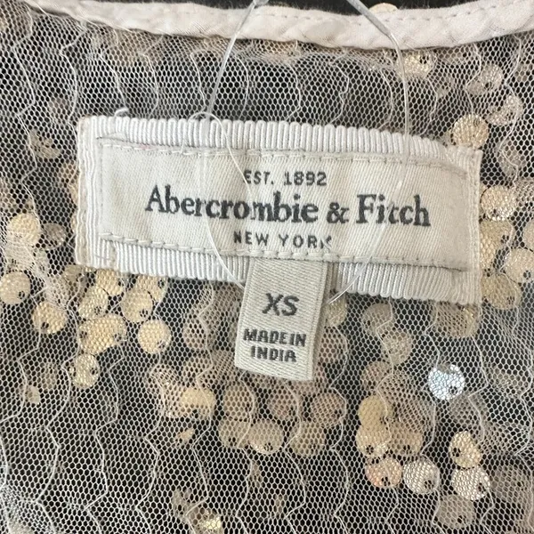 NWOT ABERCROMBIE & FITCH Gold Sequin Racer Back Tank Top - size XS - Image 7