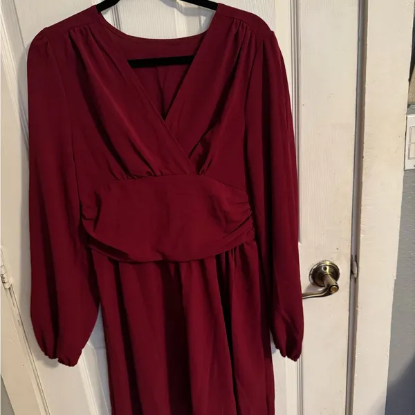 Red Long Sleeve Dress Size L - Image 2