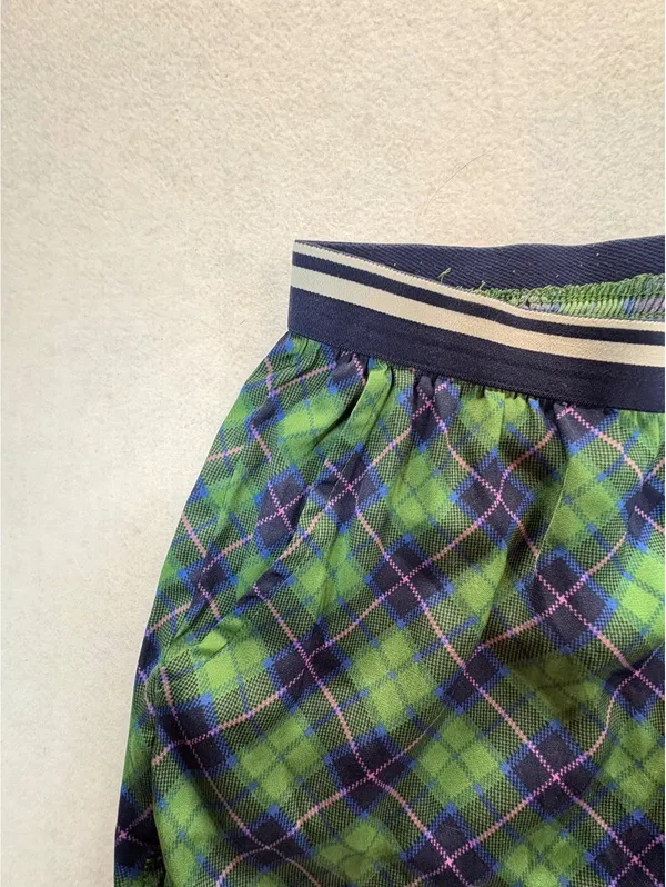 Aerie Women’s Small Green Navy Plaid Boxer Shorts Elastic Waist Lounge - Image 5