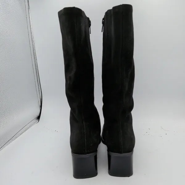 La Canadienne 14487 Black Suede Square Toe Block Heel Mid-Calf Boots Womens‎ 9 M - Image 5