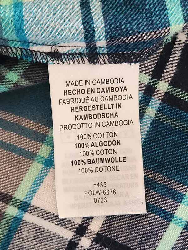 Legendary Whitetails Blue Plaid Flannel Shirt Size XL - Image 9
