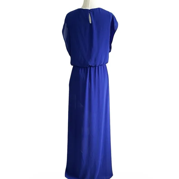 Lush Clothing Womens Size Medium Blue Dress Blouson Maxi Cap Sleeve Round Neck NWT | 27-3 - Image 3