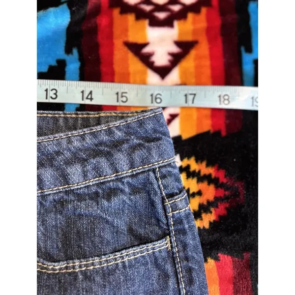 Route 66 Dark Denim Classic Fit Mini Skirt‎ Size 10 Pockets Zip Embroidered - Image 5