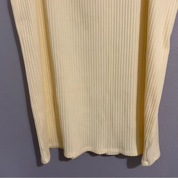 NEW Old Navy Yellow Cotton Blend High Waisted Ribbed Midi Skirt Women’s Size XXL - Image 5