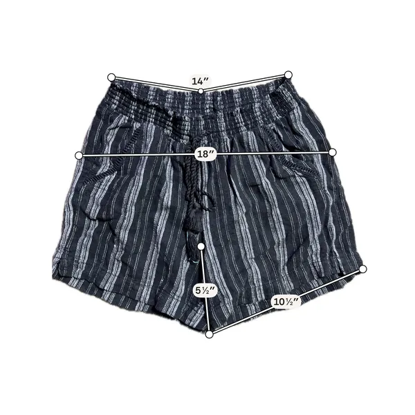 Briggs Womens Black White Striped Smocked Waist Tassel‎ Shorts Size M - Image 3