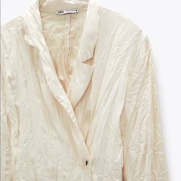 NWT  Zara CREASED-EFFECT SATIN JACKET Medium Lightweight - Image 5