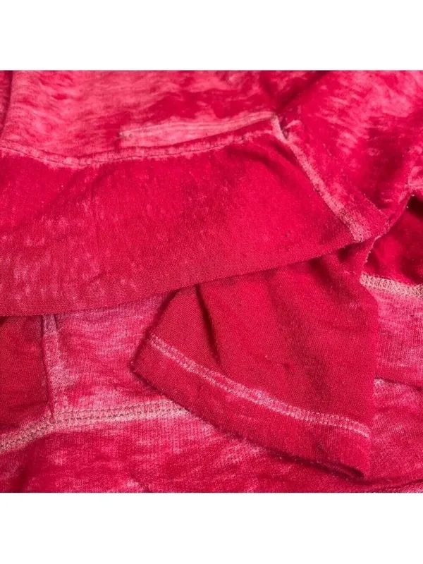 Vintage Free People We the Free Oversized Light Hoodie Red Sz S Burnout Pullover - Image 10