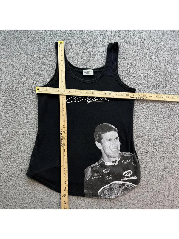 2000s Carl Edwards NASCAR TeamCaliber Black Tank Top Womens Medium Racing - Image 3