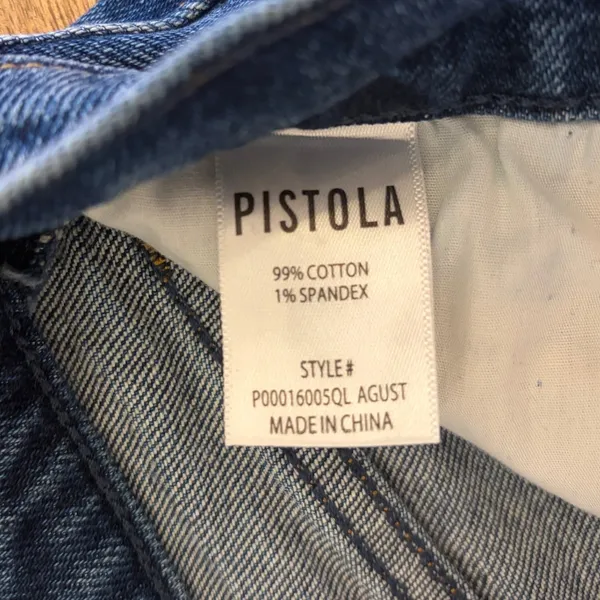 Pistola Eli Barrel Jeans 24 Augustus‎ Wash High Rise Arched Cropped Blue Denim - Image 9