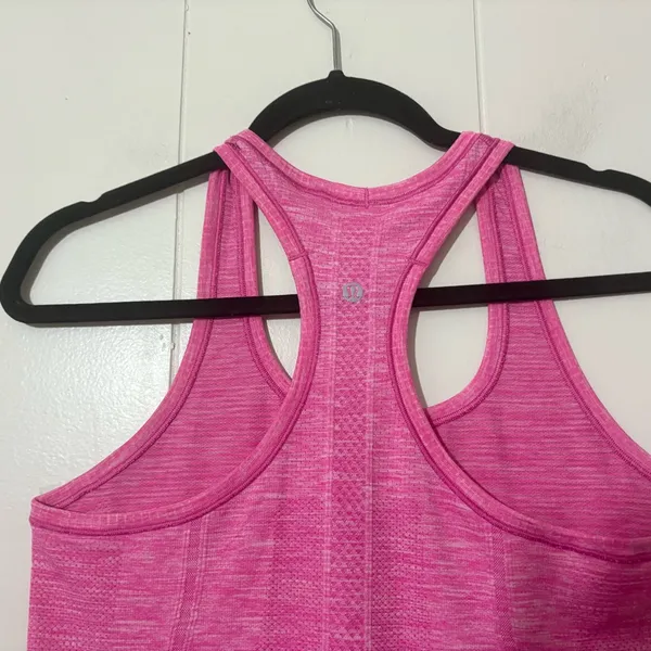 Lululemon Swiftly Tech Heathered Pink Racerback Athletic Tank Size 8 - Image 2