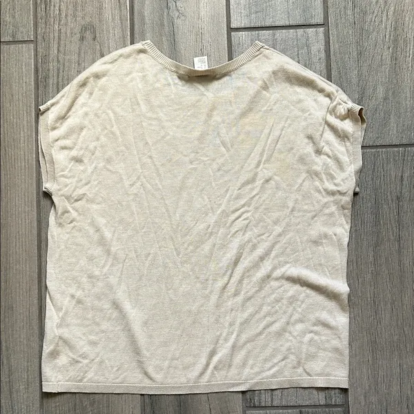 H&M Cream Short Sleeve Women's Tee - Image 4