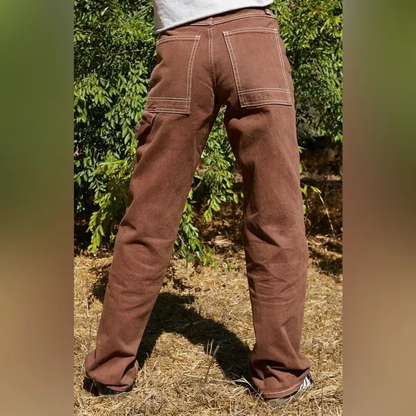 Pacific Sun ☀️ John Galt Carpenter Pants Small Brown Canvas Skateboard 🛹 Pants - Image 2