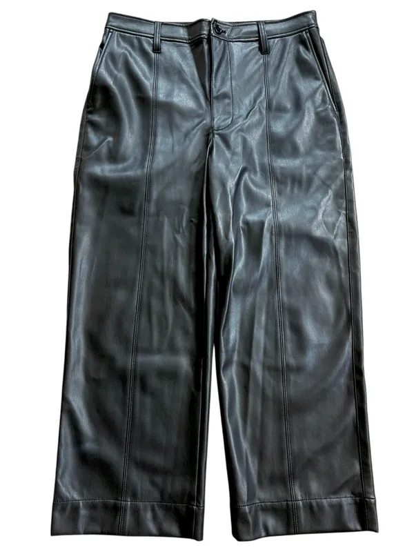 Like New Madewell Emmett Wide Leg Faux Leather Pants Size 29 Retail $148.00 - Image 4