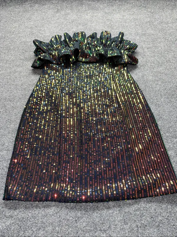 Allison & Kelly Sequin Ruffle Strapless Mini Dress - Image 3