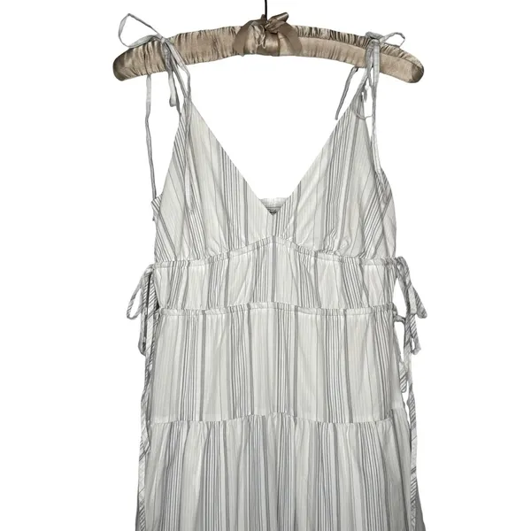 Rails Organic Cotton‎ Tiered Neutral Striped Midi Dress Size XS Sundress - Image 4