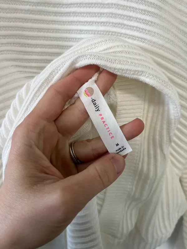 Daily Practice White Ribbed Pullover Sweater - Image 7