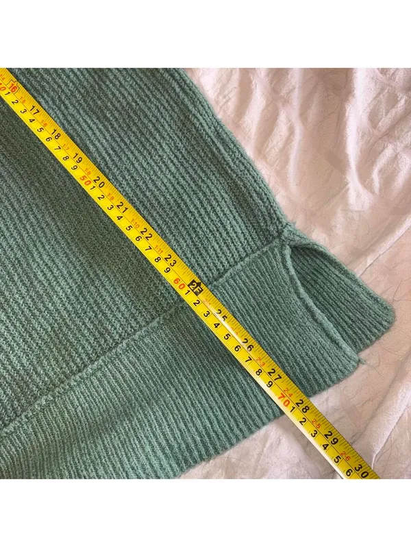 Aerie Cozy Ribbed Knit Crewneck Sweater RN: 54485 In Green, Woman’s Size Small - Image 5