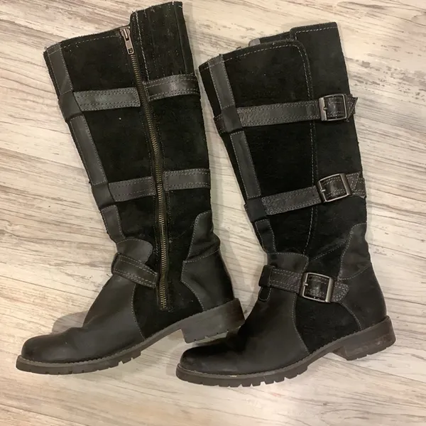 Ariat black leather/suede riding boots size 7 - Image 5