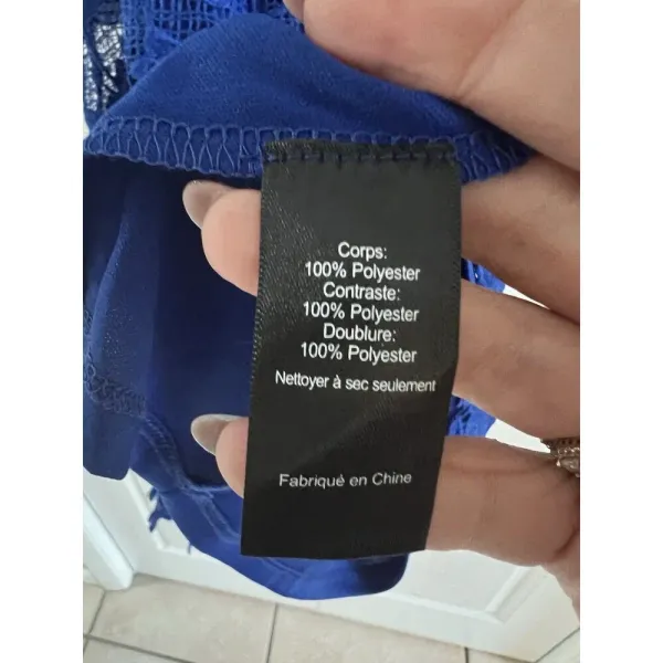 ASTR The Label Royal Blue Strappy Lace Mini Dress‎ Size M - Image 6