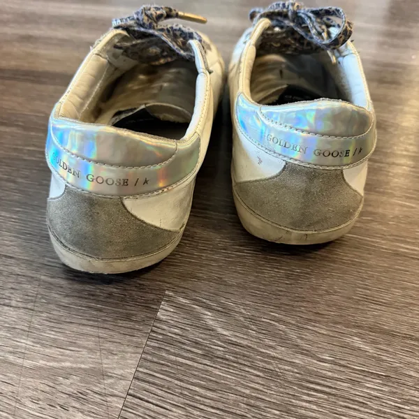 Golden Goose Superstar Mirror Heel with Black Star and Cheetah Laces - Image 8